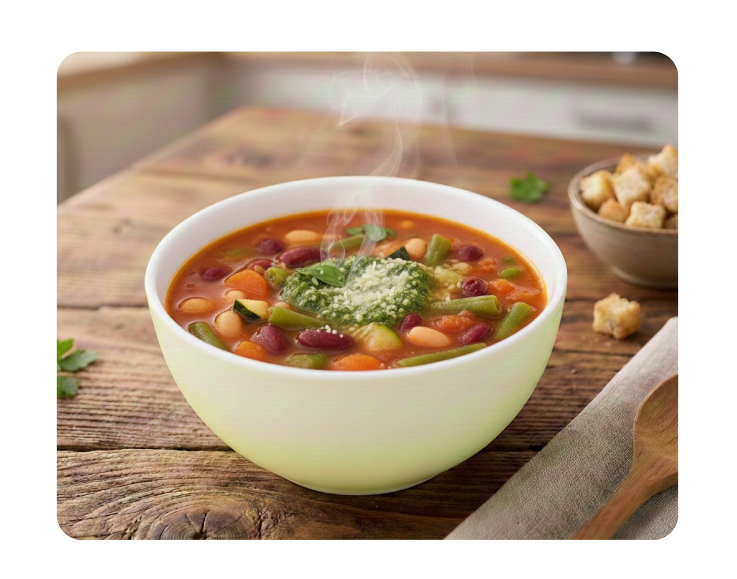 Soups in microwavable bowls