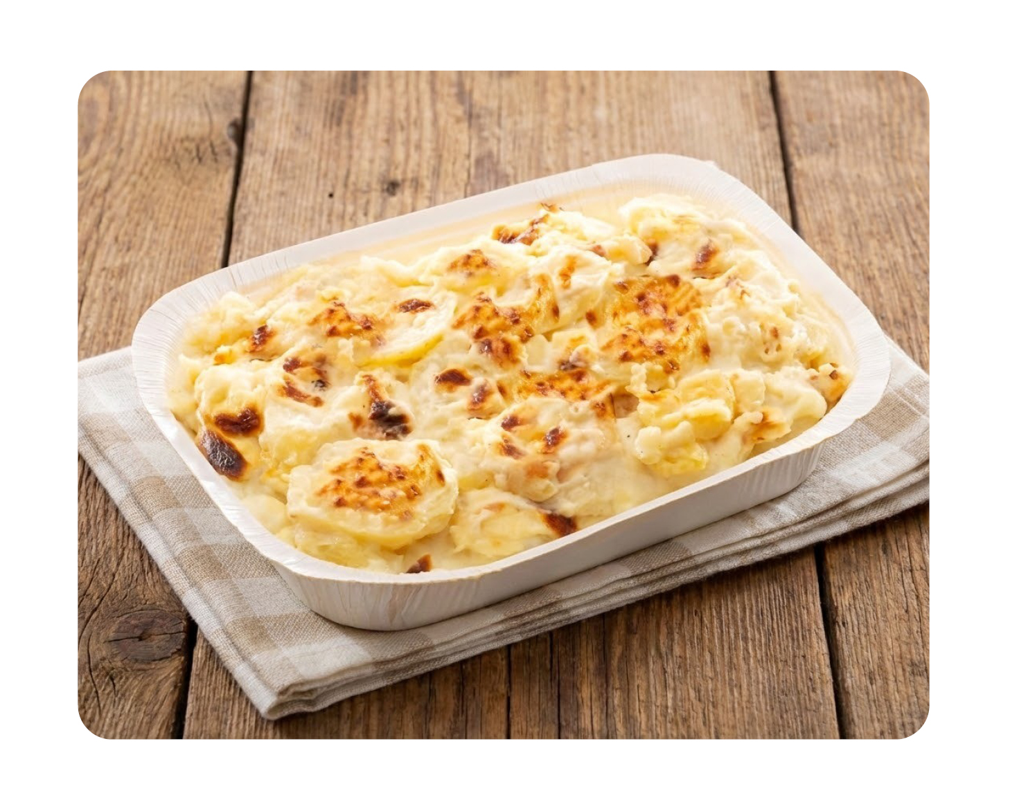 Bakes in microwavable tray